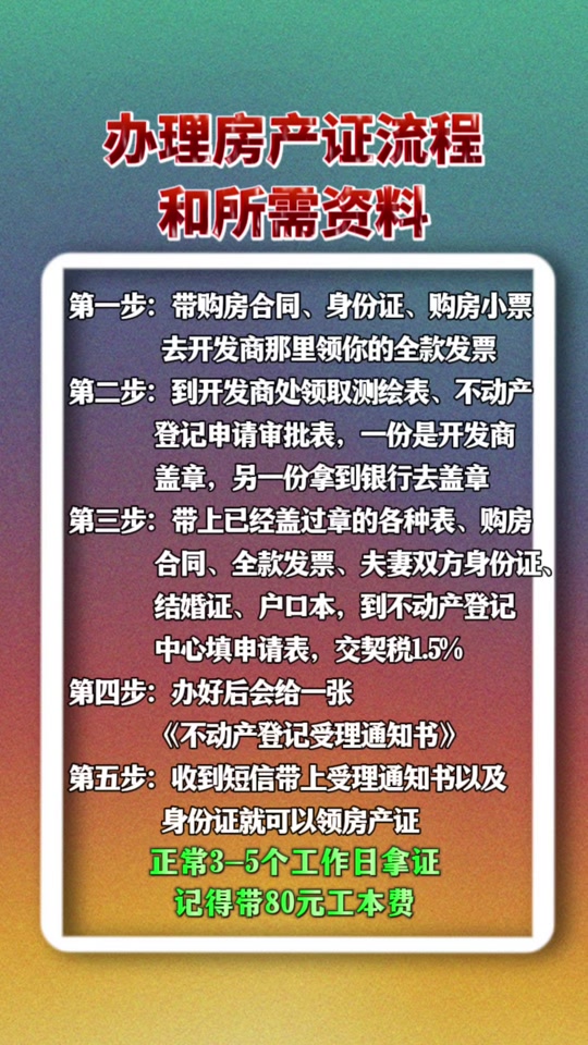 办理房产证流程和所需资料#房产证 #抖音房产 #老百姓关心的话题 #房产知识 #不动产证