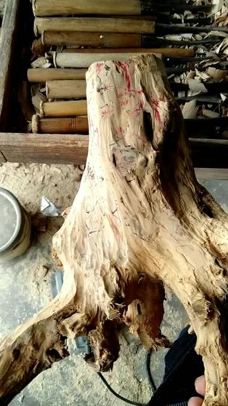 好久没发了,发一个根雕制作流程。首先看根的形状,根据形状来设计它的造型。喜欢的朋友关注下。