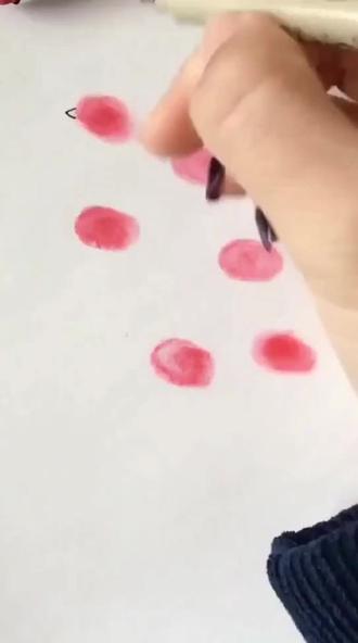 简单指纹画,口红也可以哦。