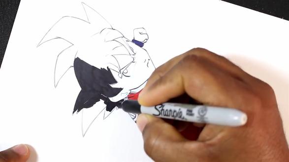 绘制龙珠里的悟空,最后真的像立体的一样