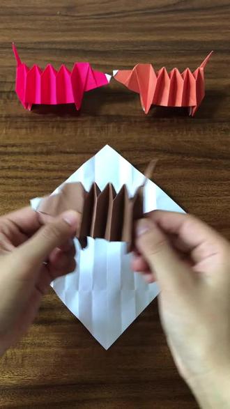 可爱的腊肠狗折纸(1)