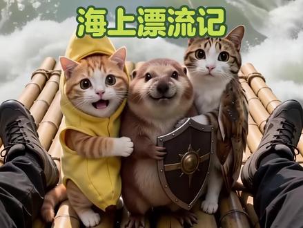 今天带着小家伙们去划竹筏了,刀盾晋升为小刀船长 #updream #哈基米 #猫meme #可爱到爆炸