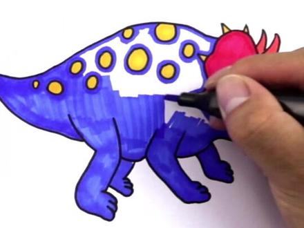 三角龙简笔画,喜欢吗?#恐龙