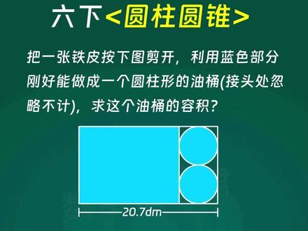 每日一题,今天我们来学习六下圆柱圆锥必考题 #小学数学 #小学奥数 #小学数学思维训练 #小学数学解题技巧 #六年级数学