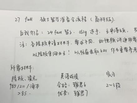 27fall 从现在开始准备留学怎么做?附准备材料及时间线规划。相关问题可提问。#27fall #留学 #港硕 #留学申请 #研究生