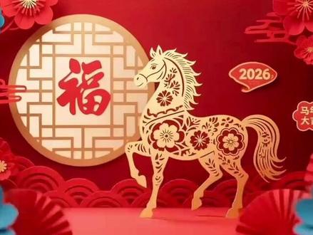 歌曲《2026马年大吉》#上热门 #新年舞台背景 #2026马年大吉 #新年舞蹈 #年会舞蹈背景