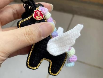 阳光彩虹小飞马,附图解#钩织毛线玩偶 #钩织小马挂件