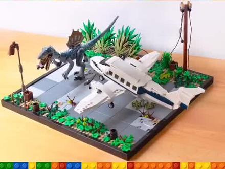 乐高moc 侏罗纪公园棘龙追逐飞机#乐高 #积木 #益智玩具 #乐高搭建 #乐高积木搭建 #动手动脑 #乐高积木 #乐高moc #解压视频 #定格动画