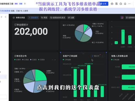 飞书多维表格:一键复制图表到文档,告别手动更新 #复制图表到文档 #飞书多维表格 #薛师兄数据学前班