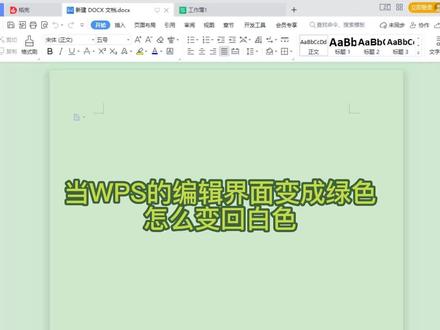 如何让WPS的编辑界面绿色变回白色#办公软件技巧 #电脑技巧