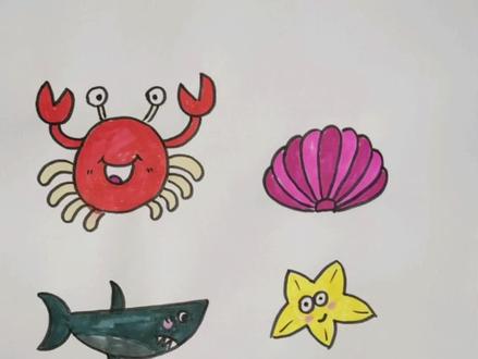 海洋主题手抄报,小元素它来咯!!!(谢谢大家喜欢)#教程 #画画 #儿童简笔画