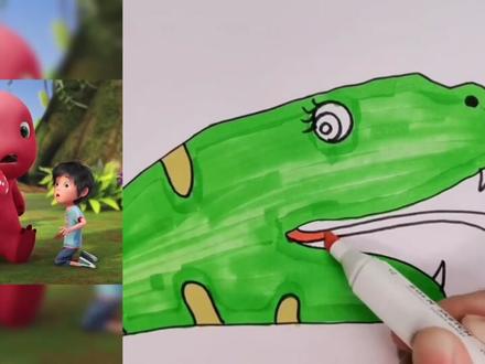 天呐,快看!!!奶龙用毒蛇的蛇毒毒毒蛇,毒蛇被毒毒死了#简笔画 #好大一条蛇