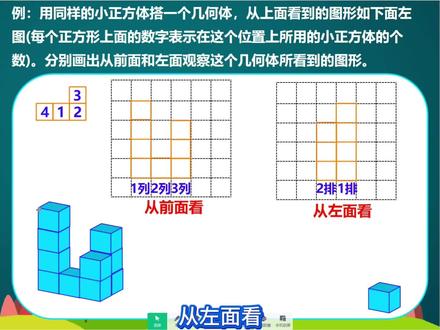 五年级下册数学 第一单元《观察物体三》 必考易错题 根据俯视图画出另外两个面