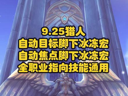 #魔兽世界 9.25 猎人自动目标 焦点脚下冰冻宏 全职业自动焦点目标 无需鼠标指向宏