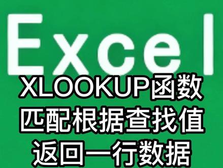 XLOOKUP函数匹配根据查找值返回一行数据 #EXCEL