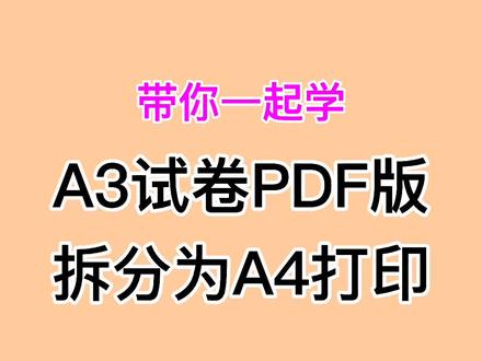 #A3PDF转A4打印
