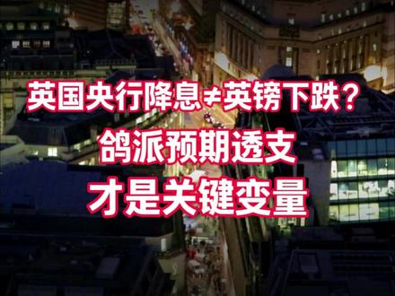 英国央行降息≠英镑下跌?鸽派预期透支才是关键变量 #财经 #英镑 #宏观经济 #欧美 #大国博弈