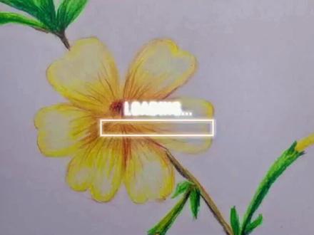 彩铅画迎春花#一起学画画 #手绘 #彩铅 #迎春花