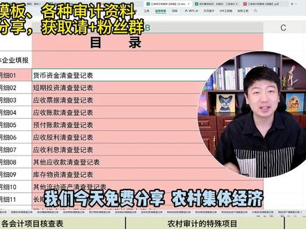 【免费分享】农村审计底稿模板(三资清查审计) #审计 #会计 #事务所 #政府审计 #经济责任审计