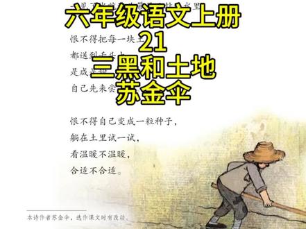 《三黑和土地》课文朗读六年级语文上册第21课