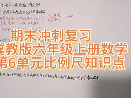 期末冲刺复习~冀教版六年级上册数学~第6单元比例尺知识点 #小升初数学