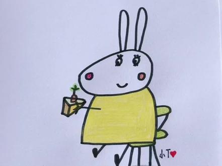 简笔画兔妈妈吃胡萝卜蛋糕,佩奇和乔治到小兔瑞贝卡家做客,兔妈妈准备了胡萝卜和胡萝卜蛋糕当午餐,大家都非常喜欢吃胡萝卜#简笔画 #上热门 #感谢抖音