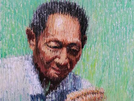 用雨点法画世界杂交水稻之父#袁隆平中华拓荒人 @袁隆平中华拓荒人 @李博士教你种水稻 #抖音年度艺术推广官评选