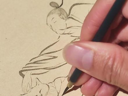 曲水流猫~🐱#竹林七贤 #手绘 #猫 #国画