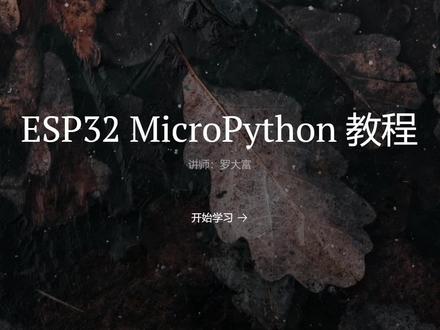 【ESP32 MicroPython 教程】01. MicroPython 开发 ESP32 简介#编程 #DIY #极客 #嵌入式 #Python #教程