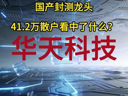 国产封测龙头,41.2万散户看中了什么?华天科技、半导体 #半导体 #华天科技 #股票知识 #理财有风险投资要谨慎