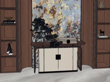 酷家乐里怎么做这样的玄关背景呢#简A设计效果图代画 明天正式上班,效果图制作开始喽#酷家乐建模