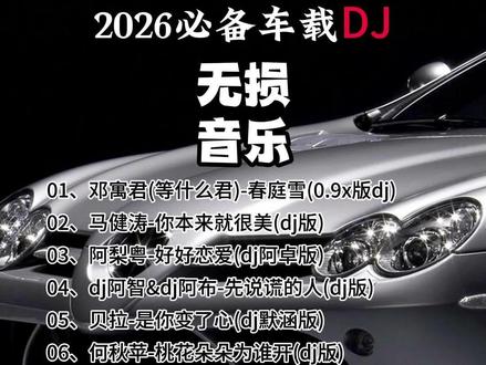2026车载必备DJ歌曲 【车载U盘】#春庭雪09x版dj版 #音乐抖音热歌100首免费听 #2026最新款DJ车载U盘 #抖音歌曲2026最火的流行歌曲 #2026最火抖音歌曲 #近期高播放量的最新款dj歌曲
01、邓寓君(等什么君)-春庭雪(0.9x版dj wave版)
02、马健涛-你本来就很美(dj版)
03、阿梨粤-好好恋爱(dj阿卓版)
04、dj阿智&dj阿布-先说谎的人(dj版)
05、贝拉-是你变了心(dj默涵版)
06、何秋苹-桃花朵朵为谁开(dj版)
07、黄文文-你是人间草木(dj版)
08、就是南方凯&周一豪-听(dj强哥版)
09、柯柯柯啊-姑娘在远方(dj名龙版)
10、李袁杰&宋瑀哲-独酒客(dj名龙版)