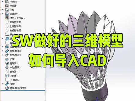 Solidworks 做好的三维模型,瑞典导入cad #cad画图 #cad #solidworks教学 #cad讲堂 @DOU+小助手