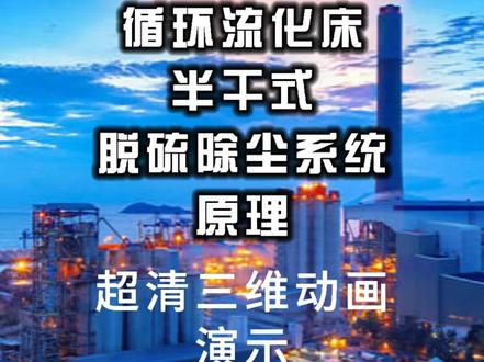 循环流化床半干式脱硫除尘系统原理。超清三维动画演示。#能源电力新观察#