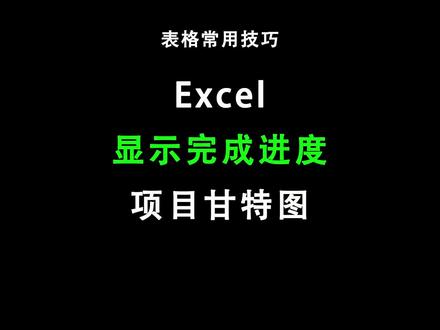 带有完成进度的项目甘特图
#excel #知识分享 #职场 #办公技巧 @抖音小助手