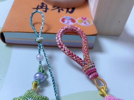 立体星星✨编织教程(二)胖星星#编绳教程 #斜卷结教程 #手工 #手机挂绳