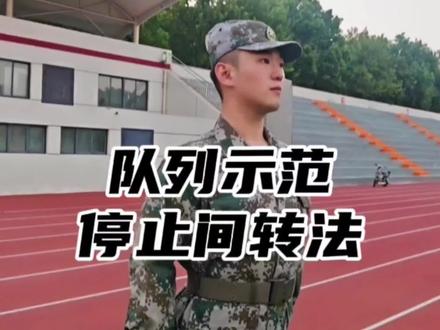 队列示范,停止间转法#大学生 #军训 #郑州职业技术学院