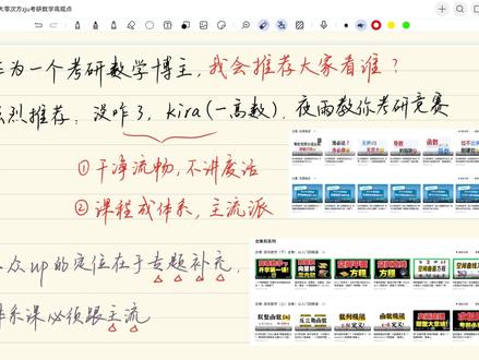 作为一个考研数学博主,我会推荐大家去看哪些老师的课?#考研数学#没咋了#一高数#27考研#高等数学