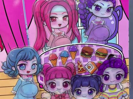 女团生娃啦,QQ弹弹的白白胖胖, 可爱好看的#猎魔女团 宝宝们来啦,快来带她们要玩玩具,跳舞,堆雪人吧#果冻安静书 #猎魔女团安静书 #手工diy