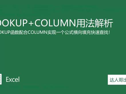 VLOOUP函数+COLUMN函数用法解析 #excel函数