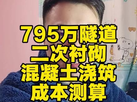 795万的隧道,二次衬砌混凝土浇筑成本测算。#工程人 #市政工程 #职场干货 #隧道工程 #二衬台车