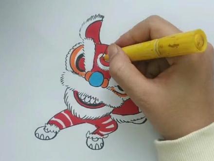 舞狮绘画教程来啦#简笔画#绘画#儿童动画 #好物推荐#零基础学画画 #一起学画画 @DOU+小助手