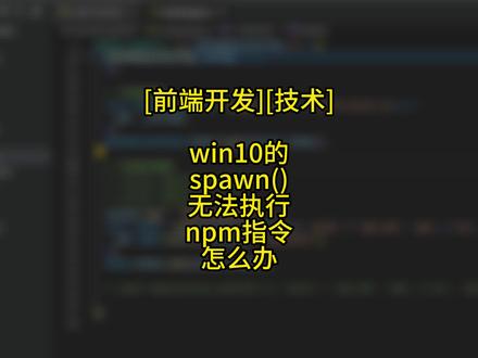 WIN下执行NPM指令可以这么判断