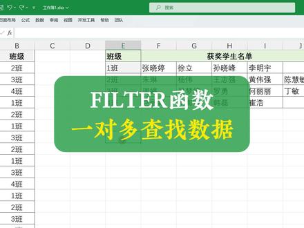 FILTER函数一对多查找数据 #excel函数 #excel教程 #excel技巧 #excel教学
