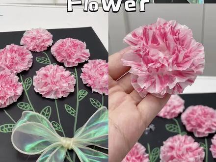 女神节手工 | 纸巾diy康乃馨花束🌷超简单! #女神节 #妇女节手工 #亲子手工 #幼儿园手工 #康乃馨花束