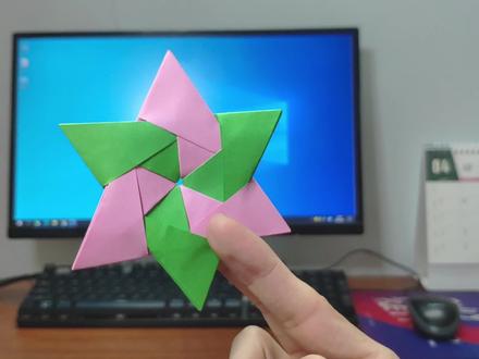 六芒星飞镖折纸教程:折法简单好玩不伤人亲子折纸玩具制作 #手工折纸 #折纸教程 #手工教程 #春天手工