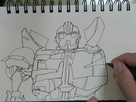 一笔画变形金刚大黄蜂,你觉得怎么样?