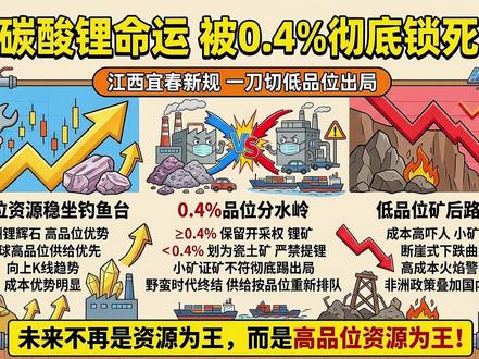 锂电江湖,生死线:0.4% #大宗商品 #碳酸锂 #大宗商品洞察站