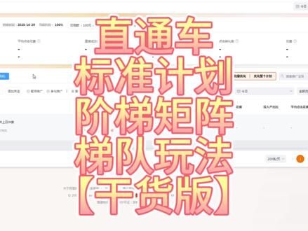 直通车标准计划怎么玩效果比较好,直通车标准计划梯队矩阵梯队玩法,小预算低成本,高投产玩法,不管是标品还是非标品都适合,只会玩智能计划,不会玩标准计划的,可以看下,看完立马落地实操,直通车标准计划9拖1玩法,很适合没啥直通车操作经验的中小商家!#直通车#引力魔方#电商干货#淘宝运营#新手开网店