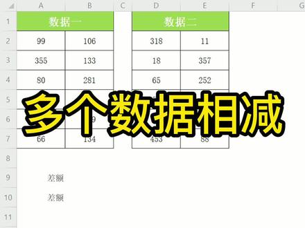 多个数据怎么相减#wps #办公技巧